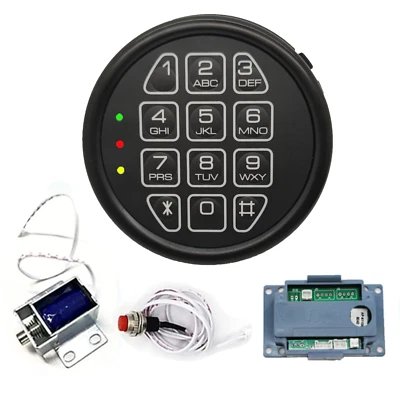 MOUNTPARTS Gun Safe Locks Replacement Black Electronic Keypad with Solenoid Lock
