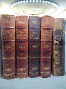 New England Families Genealogical 5 Set - Imagen 1 de 12