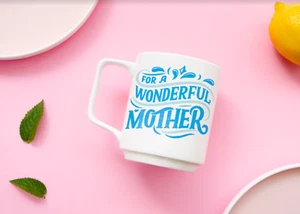 Novelty Mug "Wonderful Mother" Cup Ceramic Coffee Mug Printed on Both Sides - Picture 1 of 3