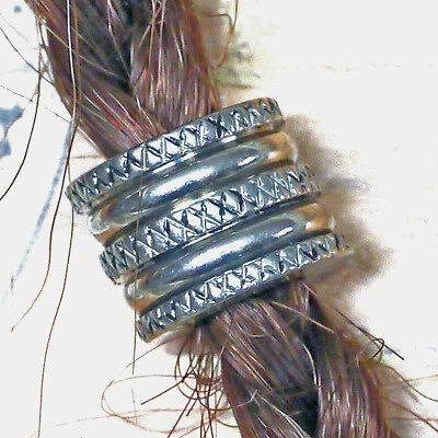 2 x Bartperle Loch 6,4mm Bartschmuck Bartring Edelstahl Haarperle 50 Bartgummis - Bild 1 von 3