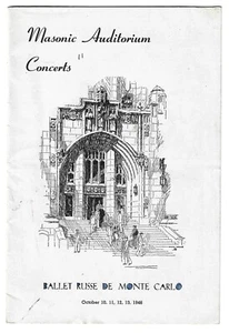MASONIC AUDITORIUM CONCERT Detroit MI ~ October 1946 Program - Picture 1 of 2