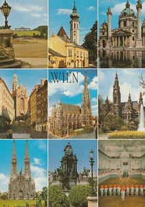 Viena Viena Austria Collage Postal Sin Usar Múltiples Vistas Arquitectura Caballos - Imagen 1 de 2