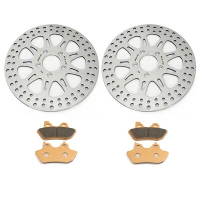 Polished 11.5" Front Brake Rotors Pads for Harley Touring Road Glide 2000-2007 - Image 1 of 4