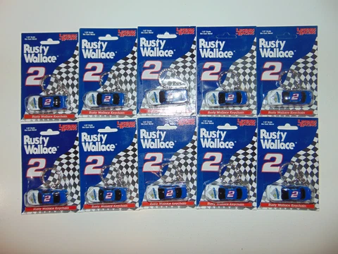 WHOLESALE 10) RUSTY WALLACE Nascar Car DieCast Metal Collectible 98 Keychain NEW Cover