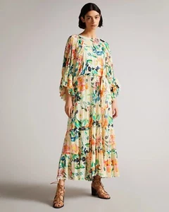 Ted Baker London Women's Kyrie Long Sleeve Floral Maxi Dress Size 1 - Picture 1 of 16