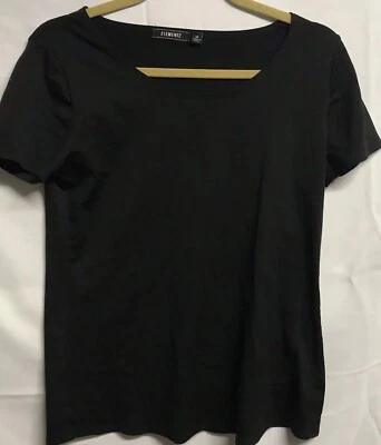 ELEMENTZ SCOOP NECK SHORT SLEEVE TEE TOP T-SHIRT BLACK M - Image 1 of 3