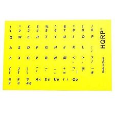 HQRP Adesivi per tastiera per PC portatile inglese lettere nere su sfondo giallo