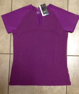 #66 NWT M WOMEN'S Nike Golf 845076 Dri-Fit Sport Performance Shirt $70 NAVY - Picture 1 of 4