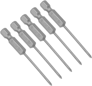 5 Pcs 2Mm PH0 Magnetic Phillips Screwdriver Bits, 1/4 Inch Hex Shank 2.56-Inch L - Picture 1 of 12