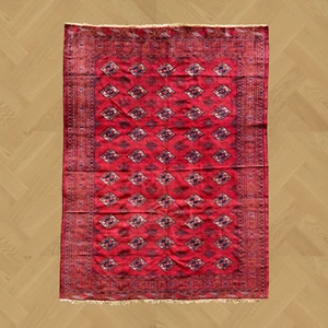 VINTAGE & CLEANED BALUCHI RUG HAND MADE PERSIAN WOOL TRIBAL CARPET 9'10" x 7'6" - Picture 1 of 9