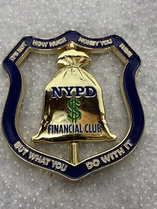 NYPD Financial Club Rotating Money Bag Police Challenge Coin - Picture 1 of 4