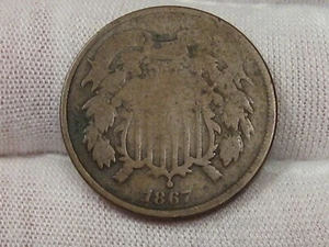 1867 US 2¢ Cent Piece. #19 - Picture 1 of 6