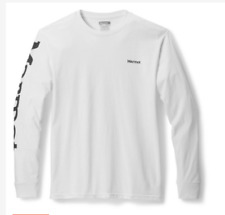 Marmot Men's Sleeve Logo Long Sleeve Shirt White Size X-Large Ship