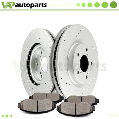 Front Brake Rotors Ceramic Pads for 2011 2012 2013 2014 Honda Odyssey 3.5L V6 - Image 1 of 4