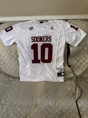 John Mateer Oklahoma Sooners White color Stitched Jersey #10 Size Medium - Image 1 of 2
