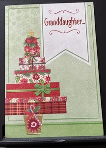 Granddaughter Merry Chrismas Greeting Card w/Envelope - Picture 1 of 4