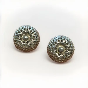 Vintage Monet Round Stud Earrings filigree Open Work Elegant - Picture 1 of 7