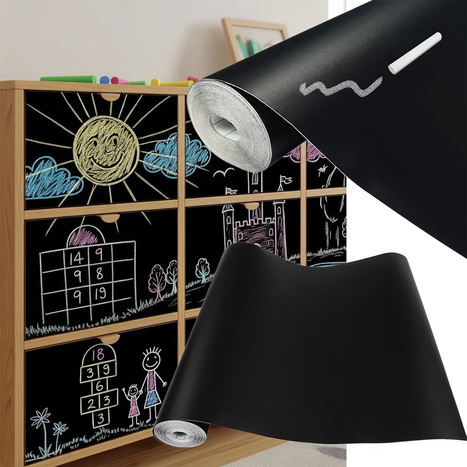 Tafelfolie Selbstklebend Kreidefolie Schwarz 10€/m² Folie Beschriftbar Wanddeko - Bild 1 von 1