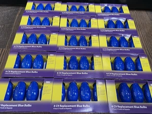 15x4 60 Solid Blue C9 Christmas LIGHT BULBS Lot NEW Light Keeper Pro GLASS - Picture 1 of 4