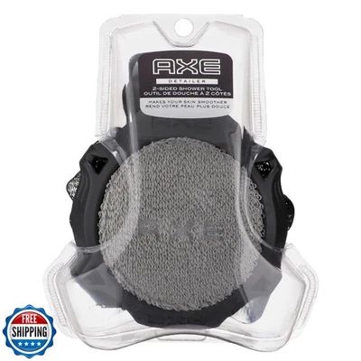 Herramienta de fregado de ducha AXE para hombre, detallador de 2 lados, color gris, lado de malla para La Foto 1 de 4
