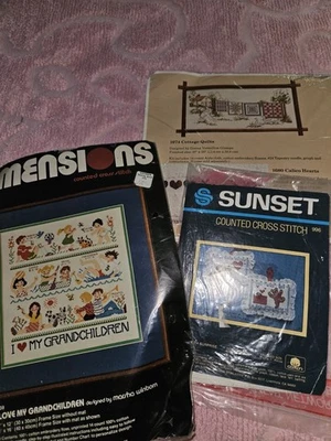 Lote De 3 Kits Contados Punto De Cruz Dimensiones, Puesta De Sol y El Círculo Creativo Leer Foto 1 de 4