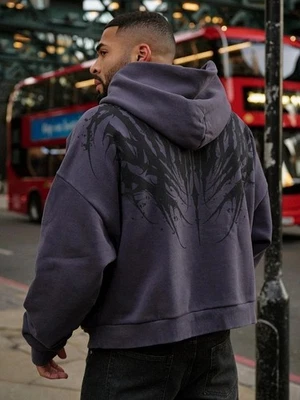 Sudadera con capucha deportiva para hombre YOUNGLA American Streetwear, informal entrenamiento para correr con capucha Foto 1 de 4