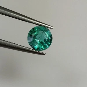 0.48ct Esmeralda Natural Redonda Bonita Verde Tamaño 5mm Gema Sin Calentar Sin Tratar - Imagen 1 de 4