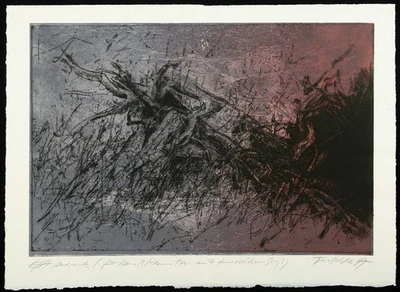 DDR. "Windflüchter" 1987. Aquatinta Dieter TUCHOLKE (1934-2001 D) handsigniert - Bild 1 von 3