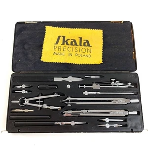 Vintage Technical Drawing Compass Set, SKALA Poland c.1970s - Picture 1 of 9