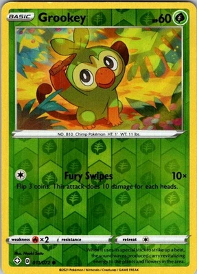 Pokemon | SWSH01: Sword & Shield Base Set | Grookey (011) | 011/202 | Reverse Ho - Image 1 of 2