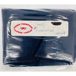 Ginnie Thompson Flower Thread 25 Count Lugana Needlework Cross Stitch Navy Blue - Picture 1 of 4
