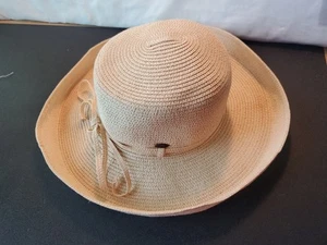 Cappello di paglia tesa scala donna usato in ottime condizioni beige 80% carta riciclata - Foto 1 di 10