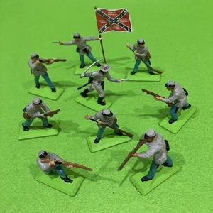 Britains Deetail 9x US Civil War Confed South Soldiers (ACW) JOB LOT Made UK - Picture 1 of 9