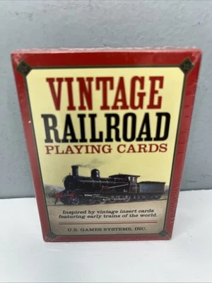 Vintage Railroad Playing Cards Poker Size New Sealed Pkg Free Shipping - Image 1 of 4