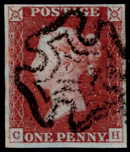 1841 1d Red Black Pl 1b CH 4m Fine Maltese Cross Scarce Plate Superb Cat.£375.00 - Picture 1 of 1
