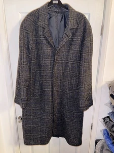 Abrigo de lana a cuadros de guisante vintage para hombre estilo Harris tweed talla 38 - Imagen 1 de 9