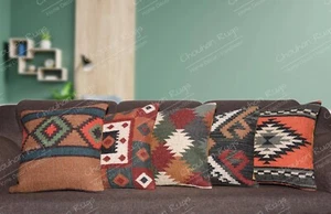 Kilim Copricuscino,Cuscini di Design,18x18 Copricuscino 5 Set di Cuscino Kilim - Foto 1 di 8
