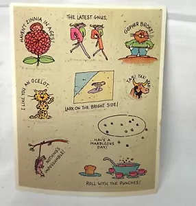 Vintage Stickers Hallmark Sticker Sheet 80s Animal Puns 1983 - Picture 1 of 3