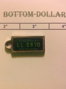 1963 Illinois DAV Disabled American Veteran Key Chain License Plate - Picture 1 of 2