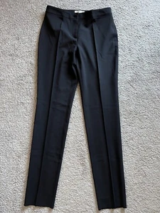 Burberry London Women's Black Dress Pants 4 (30x33) Wool Stretch Raw Hem FLAW - Picture 1 of 16