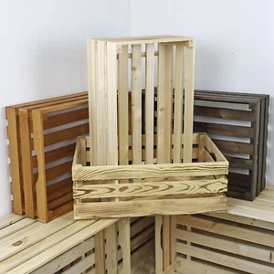 Holzkiste L Stiege Steige Obstkiste Dekokiste Geschenkkiste 59,5x39,5x20,5 cm - Bild 1 von 13