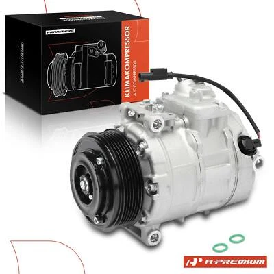 AC Compressor for BMW E60 E61 525i 530i 2.5L 3.0L N52 B25 A 04-09 12 V w/ Pulley - image 1 of 4