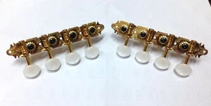 A style 1/14 Mandolin Gold-plated tuners with white color button 346G-SW - Picture 1 of 5