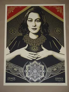 Shepard Fairey art print Peace and Justice Woman Obey Giant poster - Picture 1 of 5