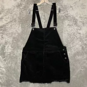 Arizona Women Classic Grunge Dark Academia Corduroy Overall Mini Dress XL Black - Picture 1 of 11