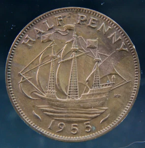 Great Britain, Half Penny, 1955 bronze coin - Picture 1 of 2