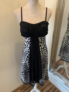 Black & White Spot Satin Frank Lyman Dress NWOT Size 10 - Bild 1 von 5