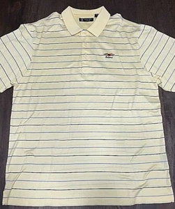Baltusrol PGA Golf Polo Shirt Oxford Yellow Striped Short Sleeve Mens Size L - Picture 1 of 5