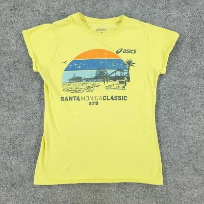 Camisa Asics Mujer Mediana Amarilla Santa Mónica Clásica Gráfica Manga Corta Adulto Foto 1 de 4