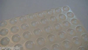 30 SELF-ADHESIVE 0.335 mm ROUND CLEAR SLIENT CABINET DOOR BUMPERS + FREE SAMPLES - Picture 1 of 1